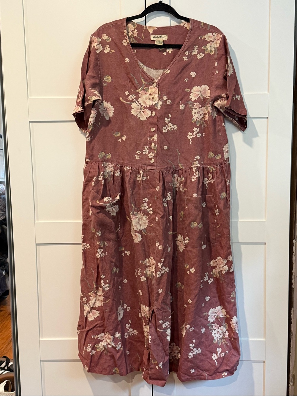 Vintage Eddie Bauer Linen Floral Dress